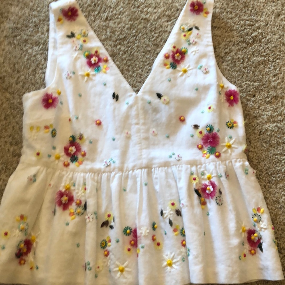 White J Crew sleeveless top size M